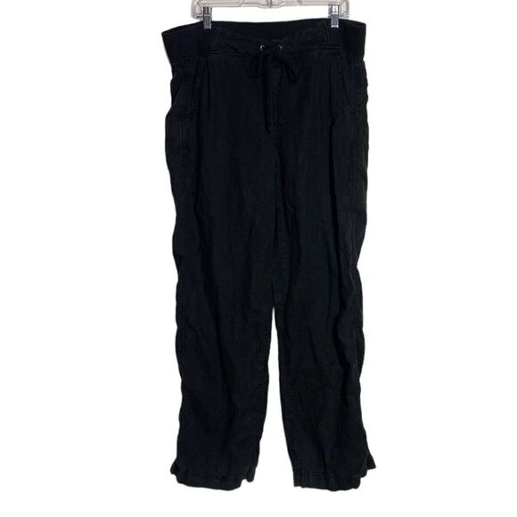 ATHLETA Black Linen Reverie Drawstring Waist Pull-On Pants - Picture 3 of 11